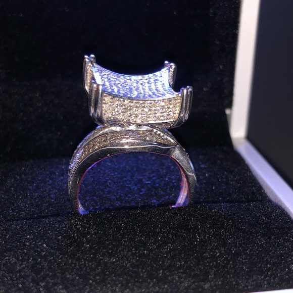 White gold statement real diamond ring free posh authenticate incl. mesmerizing! - Picture 3 of 9